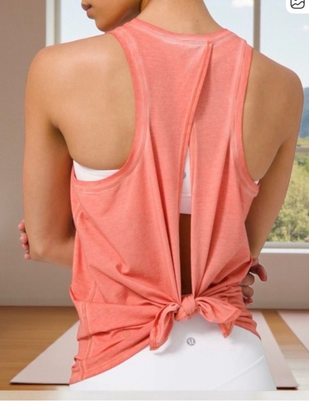 Lululemon All Tied Up Rustic Coral Tank Size 2